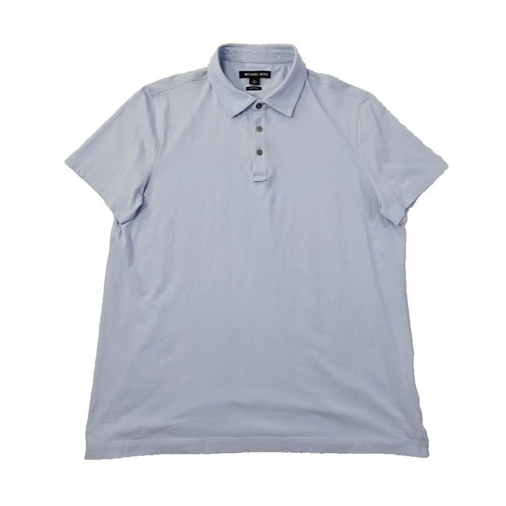 Michael Kors Stretch Pima Cotton Shirt Men's M Lilac Purple Short‎ Sleeve EUC LN